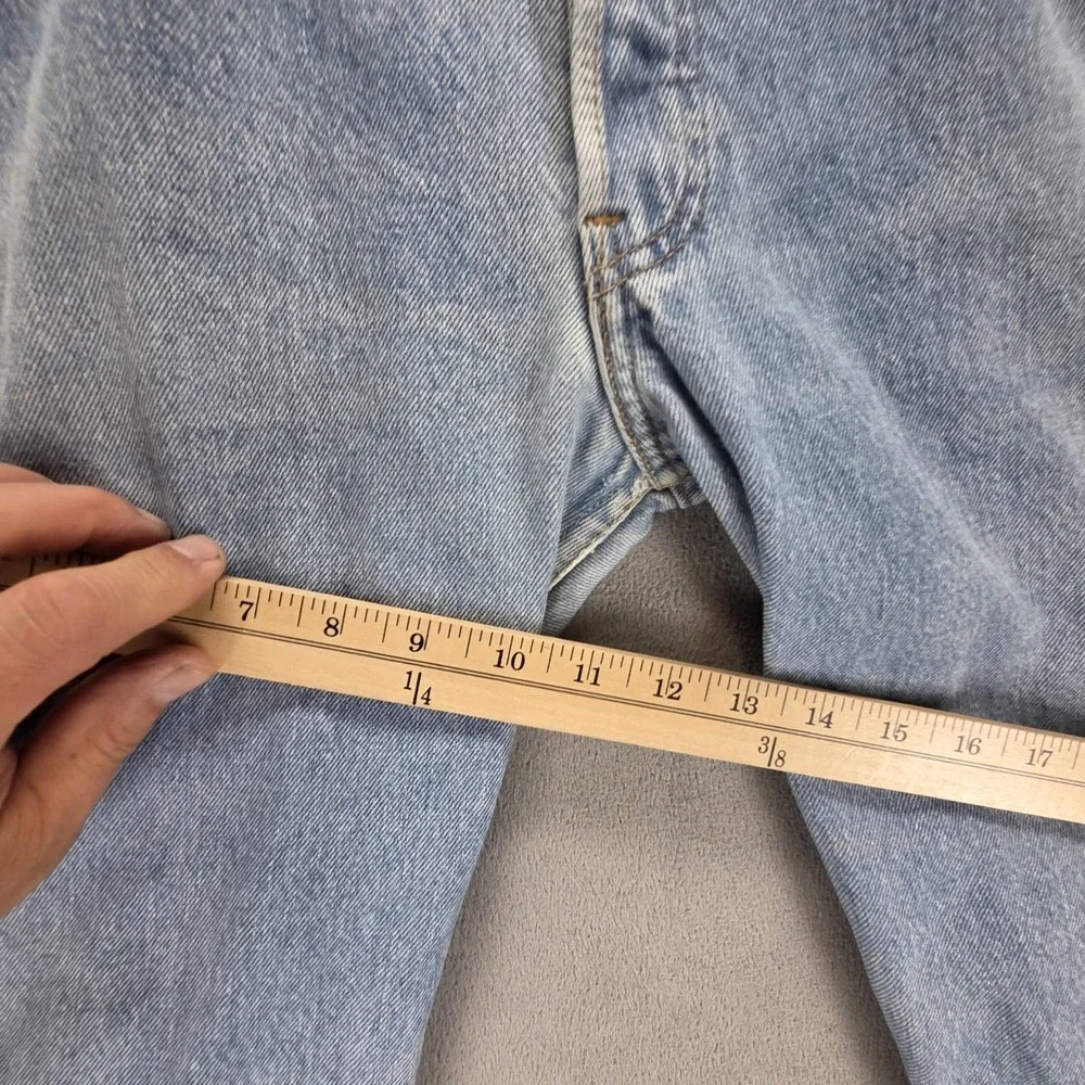 Vintage Levis 501 Jeans Mens Blue Straight Button Fly USA Altered Hem Fits 32x30